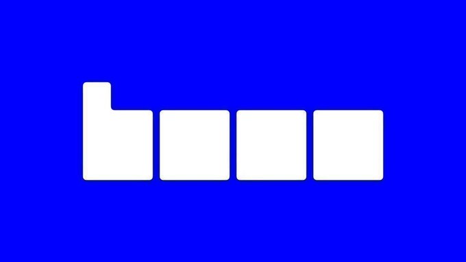 A minimalist blue logo featuring white geometric shapes resembling an 'L' followed by three squares.