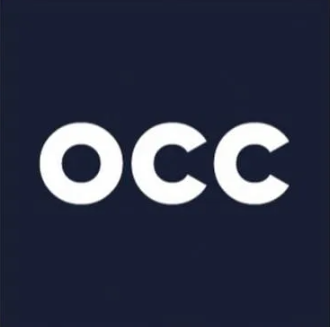 The image displays the OCC (Office of the Comptroller of the Currency) logo in white lettering on a dark blue background, representing the federal banking regulator referenced in the post regarding its oversight of banks and Circle's conditional approval timeline for 2026.