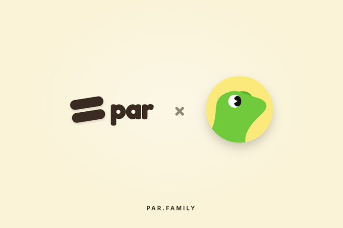 A graphic with a cream background displaying the logo 'par' next to a green frog character inside a yellow circle, with the text 'PAR.FAMILY' at the bottom.