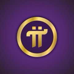 The image shows a circular Pi Network logo featuring the Greek letter "π" (pi) in gold against a dark purple background. The post's message about upcoming "clarity and transparency" suggests anticipation for a significant Pi Network announcement or project update.