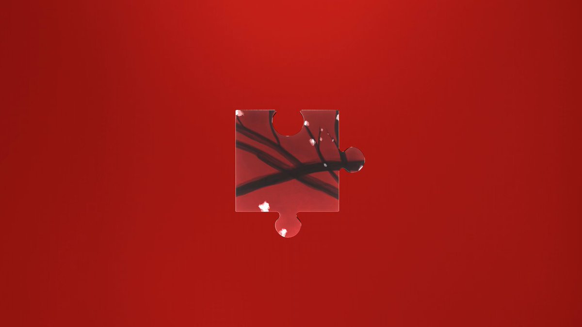The image features a red background with a jigsaw puzzle piece missing, creating an interesting visual effect against the vibrant color. The word "Fragment" can be seen in the image as well. The text "I just purchased Fragment 07 from @Nikxname via @manifoldxyz" is also present, indicating that this post was likely created by @Nikxname and is related to the missing puzzle piece.