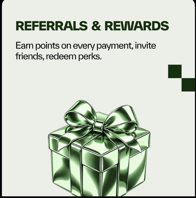 The image displays a promotional graphic titled "REFERRALS & REWARDS" with the text "Earn points on every payment, invite friends, redeem perks," accompanied by an illustration of a green gift box tied with a bow. While the post discusses leadership changes at Mysten Labs and ecosystem partnerships on Sui Network, the image's rewards and referral theme loosely aligns with the promotional partnership mentioned between @conso_xyz and @Superboa, suggesting user incentives or perks.

Key text visible: "REFERRALS & REWARDS" and "Earn points on every payment, invite friends, redeem perks."