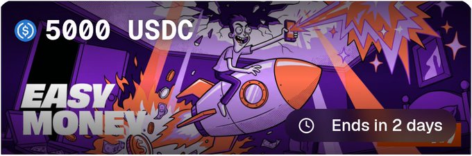 The image features a banner for Easy Money with a cartoon character riding a rocket ship. The text on the banner indicates that there are only two days left until the end of the offer, which seems to be related to a Web3 project or cryptocurrency. The post has received some attention, as it is described as having "around 560 retweets and decent traffic".