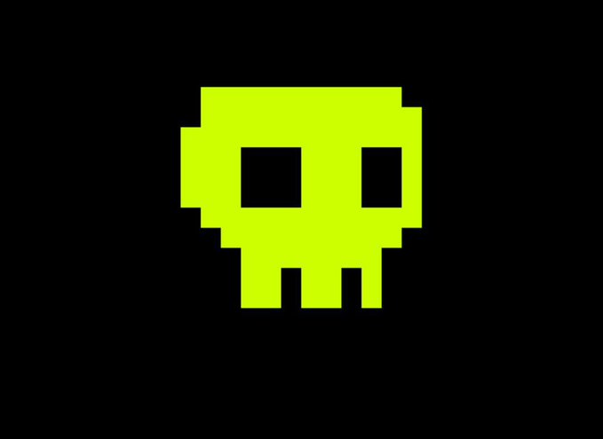 A green pixelated skull logo on a black background, associated with the cryptocurrency ZCash.