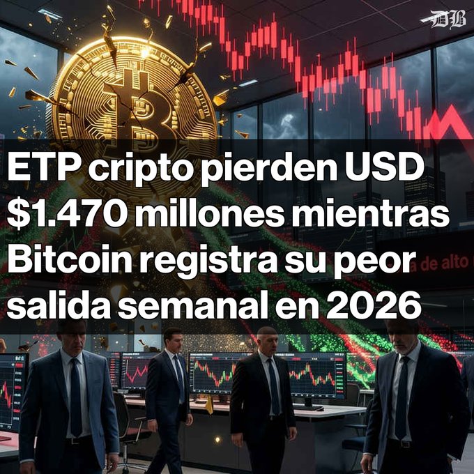 The image shows a group of people dressed in suits walking through an office environment, with a large computer monitor displaying stock market graphs in the background. The main focus of the image is a close-up view of two men wearing suits who are walking towards each other and holding hands, surrounded by the office setting. Above this scene, there's text that includes information about cryptocurrencies such as Bitcoin and altcoins like XRP and Solana.