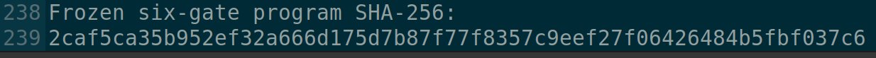The image shows a code snippet displaying line 238, labeled "Frozen six-gate program SHA-256:" (referencing OpenAI's Q* AGI project), with line 239 containing the resulting hash digest "2caf5ca35b952ef32a666d1757d87f77f8357c9eef27f06426484b5fbf037c6". 

The post frames this as evidence that ChatGPT has been secretly running a distributed birthday attack on SHA-256 — exploiting the cryptographic weakness where finding two inputs with the same hash becomes feasible — ostensibly to break or crack cryptographic hashes as part of an alleged AGI-related initiative.