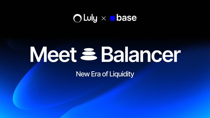The image features a logo for a learning platform called "New Era of Liquidity" by Luly, which is related to the post about Meet Balancer. The logo includes a blue background with white text that says "Meet Balancer". Below this, there's a description of the course and its title, "New Era of Liquidity", as well as an image of a balance sheet.