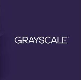 A dark purple background featuring the white text logo 'GRAYSCALE'.