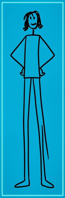 A simple stick-figure-style cartoon character with a wide smile and hands on hips stands tall against a solid blue background, visually echoing the post's confident, under-the-radar tone about $EGOR's rising price and overlooked potential on the TON blockchain.
