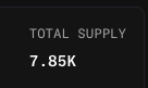 A dark screen shows the white text 'TOTAL SUPPLY 7.85K'.