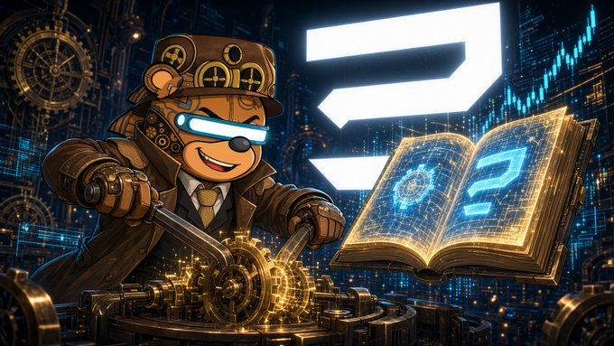 A steampunk-style anthropomorphic monkey wearing glowing blue visors and a top hat operates machinery, with a glowing digital book displaying '2' and a logo in the background.