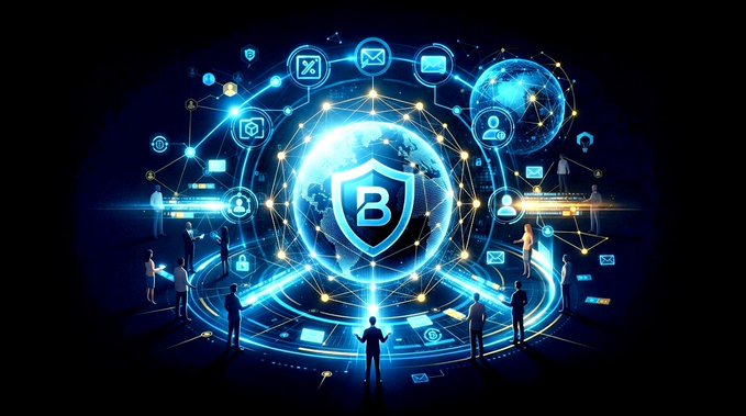 A glowing digital artwork features a central shield bearing the "B" logo of Beldex, surrounded by interconnected icons representing privacy, communication, and global connectivity, with silhouetted figures standing beneath a web of illuminated networks.

The image visually reinforces the post's message by depicting privacy as a protective shield at the core of a connected digital world, symbolizing BeldexCoin's mission to give users greater control and security in the evolving Web3 landscape.
