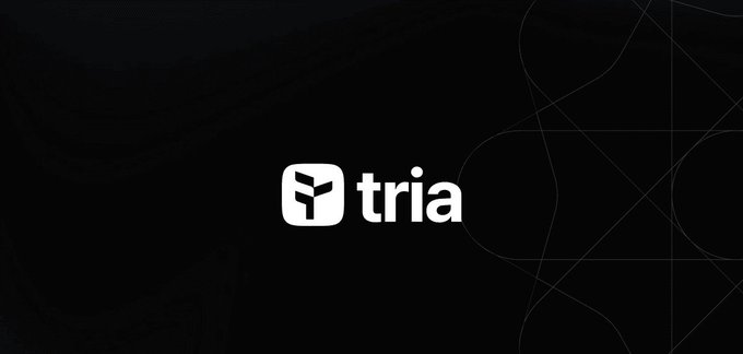 The image shows a logo of a company named "TRIA" displayed against a black background with white text. The logo features a stylized letter "T" surrounded by a circle, which is often associated with the word "tria". The text on the logo reads "TRIA", indicating that it is an official name for the company. The image also includes some text that says "focus on what is in the image and how it relates to the post", suggesting that there might be more information about the company or its activities related to the logo displayed.