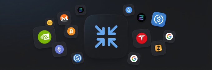 A digital graphic featuring a central blue logo surrounded by various cryptocurrency coin icons, including Monero, Bitcoin, Ethereum, USDT, and Google G, against a dark background.