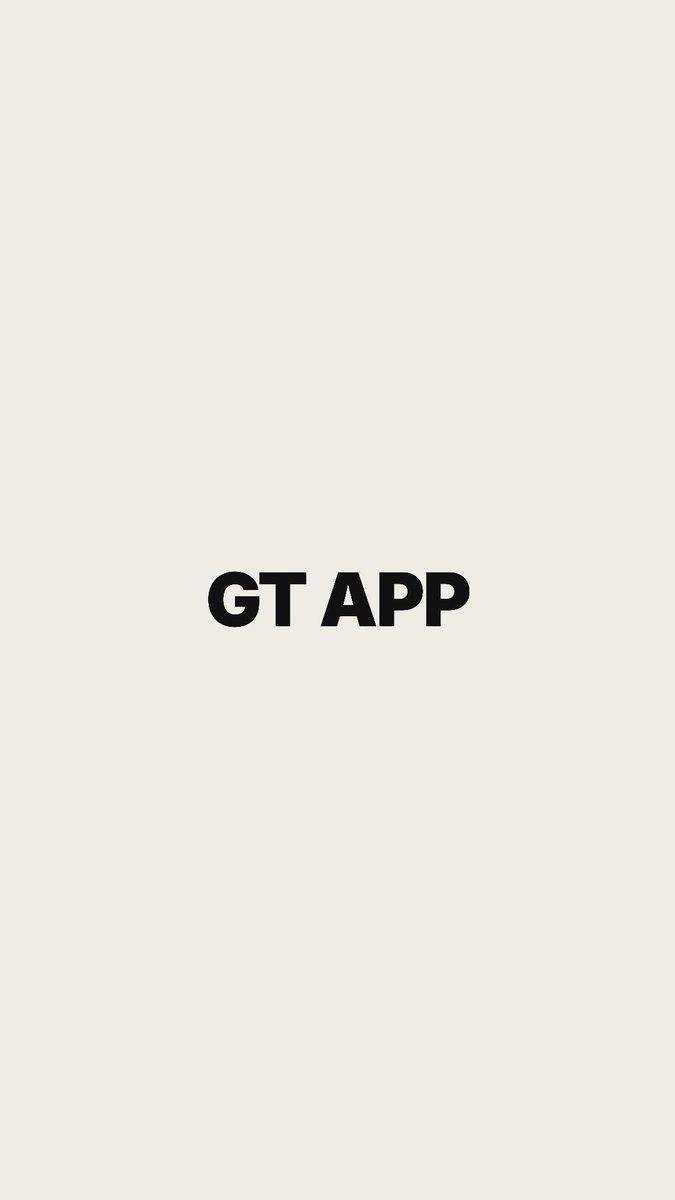 A minimalist image displays the bold black text “GT APP” on a plain white background, illustrating the streamlined GT APP onboarding and strategy-launch process highlighted in the post.