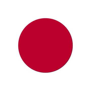 The image displays a simple red circle on a white background, resembling the flag of Japan. In the context of the post about collecting cheap cards and getting "lead poured," the red circle could symbolize a target or warning sign, hinting at the trouble and frustration the user has encountered with their card collection hobby.