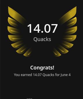 The image shows a post that congratulates someone for receiving fourteen quacks from the previous day's contribution. The post also mentions that this Quacks does matter to them and highlights the importance of their participation in the campaign.