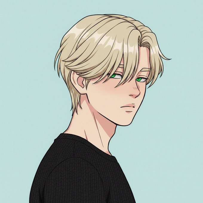 An anime-style illustration of a blonde-haired character with green eyes in a black shirt against a light blue background, fitting the "Gm homies" greeting as a stylized avatar accompanying the message about the final days of the @RiverdotInc season.