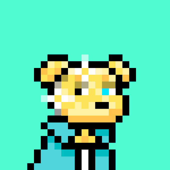 A pixel-art golden dog wearing teal overalls stands against a turquoise background. It accompanies the @doginaldogs sale post for Doginal Dog #1968, listed at 60,000 DOGE ($5,001 USD).