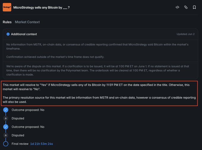 The main focus of this image is a screenshot of a social media or online message discussing Bitcoin, specifically highlighting its use for Microstrategy's trading strategy. The original source of information for this conversation can be found in a previous post where the author suggested buying Bitcoin before May 31st, with an offer stating that they will receive $500K if their bet is successful. However, due to an update, it has been noted that the date provided is no longer accurate or accurate at all. The main message of the image seems to be about Microstrategy's involvement in Bitcoin trading and the potential benefits for them by participating in this market.