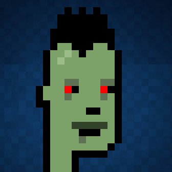A pixelated green Frankenstein-style head with red eyes and dark hair floats against a blue background, likely serving as a Halloween-themed graphic for the Arc Punks crypto giveaway contest requiring EVM wallet entries.