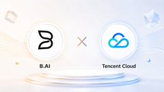 A partnership logo graphic showing B.AI × Tencent Cloud collaboration.