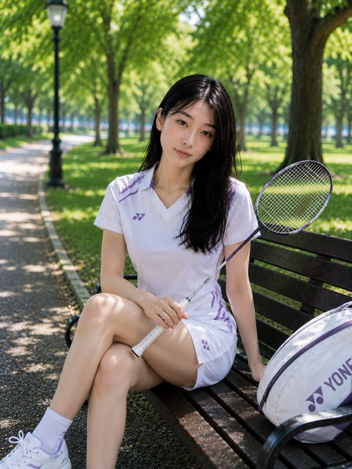 A young woman in a white and purple Yonex tennis outfit sits on a park bench holding a badminton racket beside a Yonex bag.

The image does not relate to the accompanying post, as the post discusses ARC Terminal (an AI crypto-trading platform) while the photo shows a tennis/badminton scene with no connection to that product.