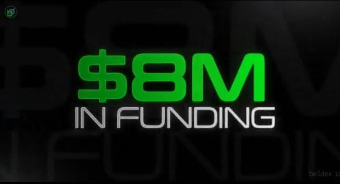 The image displays bold text reading "$80M IN FUNDING" in bright green and white against a dark background. This visual emphasizes significant financial backing for blockchain security, aligning with the post's message about the need to continuously update cryptographic protections as technology and threats evolve.