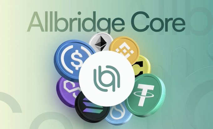 The image features a collection of different colored cryptocurrency coins stacked together, with the text "Allbridge Core" written above them. The coins are arranged in various positions, creating an interesting visual effect. The focus of the image is on these coins, highlighting their unique characteristics and the potential for growth within the cryptocurrency market.