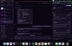 A screenshot of a computer desktop displaying a dark-themed chat application with multiple conversation windows open.