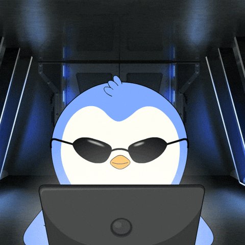 The image features a cartoon penguin wearing sunglasses with an open laptop computer, giving the impression that the penguin is using or interacting with the device. The image includes text at the bottom that seems unrelated to the content of the main picture but could be a description or a tagline about the image.