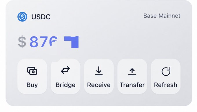 The image shows a digital wallet interface displaying a USDC balance of $87.61 on the Base Mainnet, with action buttons for Buy, Bridge, Receive, Transfer, and Refresh. Ironically, it undermines the post's advice to "pivot the web3 jobs and start winning big" by showing a modest crypto balance, suggesting that chasing web3 opportunities isn't necessarily yielding impressive financial results.