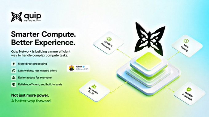 The image features a poster for Quantum Echoes, an NFT project that focuses on hardware-level quantum randomness. The poster showcases a 3D rendering of a butterfly with its wings spread wide, symbolizing the concept of randomness. The butterfly is positioned in front of a white square, which represents the core idea behind the project: to build a more efficient and secure computing experience by leveraging the power of quantum randomness. The poster also includes text that highlights the project's focus on "smarter computing" and "building more effective tasks".