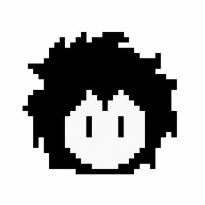 A pixelated black-and-white illustration of a face with wide eyes and messy hair, complementing the post's excitement about upcoming NFT mints from The Oil Rigs and BlnkINC. The anxious, wide-eyed expression humorously mirrors the anticipation and nervousness of minting new NFT drops.