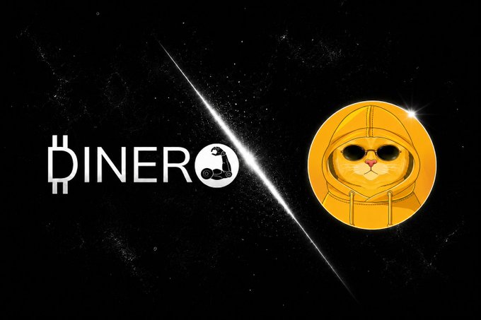 The image features a cartoon cat wearing a hoodie with "Diner" written across its chest, surrounded by stars and planets. The cat appears to be floating or flying through space. Below the cat's head, there are two lines of text that read "Diner" and "@Yellowcatz_ a culture-driven movement born from chaos, memes, and the spirit of Web3." This suggests that the image is related to a project called Diner, which might be about a new cryptocurrency or an online meme. The post also mentions that the project is built on ETH and has 777 unique pieces.