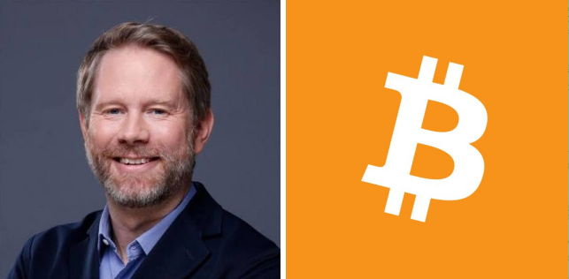 A headshot of Éric Larchevêque, Ledger co-founder, displayed alongside the Bitcoin logo, accompanying a post warning that Bitcoin reaching $1M is a distress signal signaling debt crises, fiat currency collapse, and geopolitical instability rather than a win.