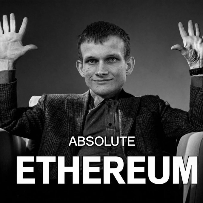 The image features an advertisement for Bitcoin that includes a man wearing a suit and tie, giving him the appearance of a businessman or successful professional. The advertisement also has the text "Crypto Twitter is prepping for a bullrun Waiting on @VitalikButerin and @ethereum to cook while you can trade $ETH 200x with cashback on EVEDEX", suggesting that they are promoting Bitcoin as a way to make money through trading it. The picture of the man in the suit may imply professionalism or success, which is often associated with the cryptocurrency market.