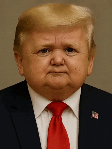 The image features a man dressed as President Obama, wearing a suit and tie with a red necktie. He has blonde hair styled like an American flag, giving him a unique appearance that resembles the former US president. The caption of the image reads "AMERICA".