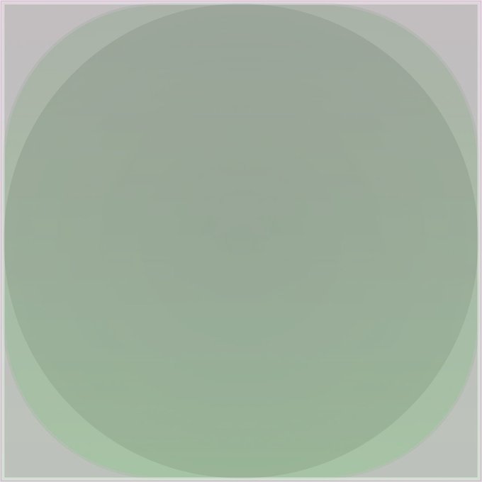 A plain, minimalist image showing a soft green gradient circle on a light gray background.