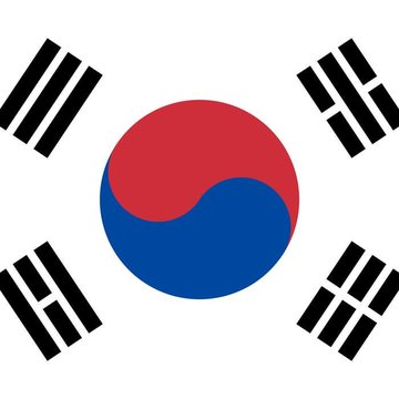 The image displays the South Korean flag, featuring its iconic red and blue taegeuk symbol in the center surrounded by four black trigrams on a white background. This relates to the post as South Korea is the country deploying the new AI-powered system to detect crypto market manipulation.