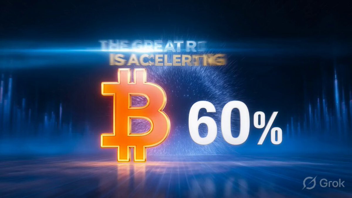 The image features a large orange Bitcoin symbol surrounded by white text that reads "THE GREAT ROTATION IS ACCELERATING. Smart money loading from the top down right now: $HYPE (Hyperliquid) - Perp DEX king flipping entire narratives, insane volume $SOL (Liquidity & ecosystem powerhouse leading the charge $ETH (Institutional backbone with massive inflows". The Bitcoin symbol is positioned in the center of the image and surrounded by white text.
