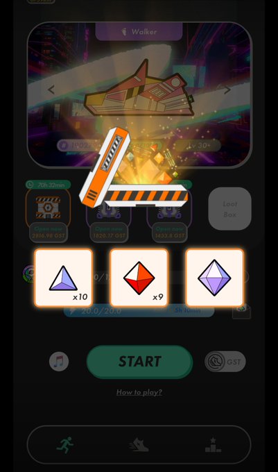 The image shows a phone screen with an app icon, which appears to be a game or puzzle. The main focus of the image is a small orange triangle with a black border, located at the top left corner of the screen. Below this, there are three smaller icons representing different levels in the game. These icons are arranged in a row and appear to be part of an interactive interface for playing the game.