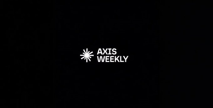 The AXIS WEEKLY logo is displayed in white text with a starburst icon on a black background.