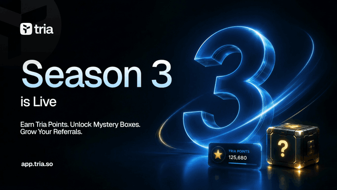 The image features a poster for Season 3 of a TV show, with the title "Season 3 is Live" written at the top. The poster also includes a block of gold coins and a golden trophy, which are symbols often associated with achievements or rewards in various contexts. The text on the poster suggests that the app hosting this content has been dedicated to the tokenized coordination layers (TCL) for Season 3, and it is allocating capital into these tokens directly from the app's wallet. Additionally, there is a reference to a post about how to use the app, which implies that users can access the TCLs associated with Season 3 by using the provided link or code.