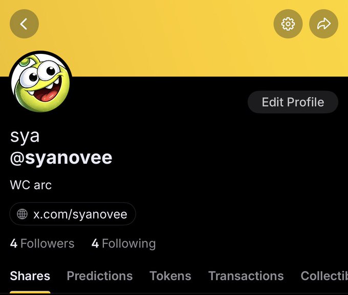 The image features a Twitter post where a person named SYA has shared their twitter handle with followers, @sharexyz. This indicates that SYA wants to let their friends know about some of their recent purchases or transactions through the app.