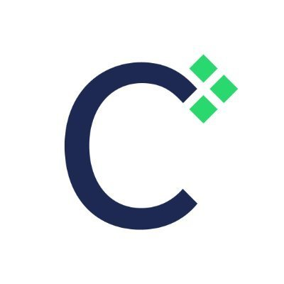 The image displays the Canary Capital logo, featuring a stylized dark navy "C" alongside three green diamond shapes. It represents Canary Capital, the issuer behind the newly launched Canary Staked TRON ETF (TRXS), which is beginning trading on Cboe.