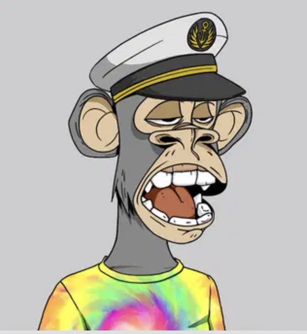 The image features a monkey wearing a tie dye shirt with yellow, red, green, and blue colors. The monkey is also sporting a tie dye tie, adding an extra touch of color to his outfit. A white cap is placed on top of his head, completing his pirate-like appearance.