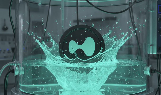 A green liquid splashes dramatically in a futuristic cylindrical chamber around a circular emblem displaying the Sui (SUI) logo.
