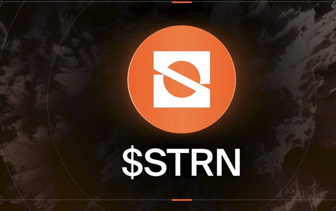 The image displays the "$STRN" ticker logo for Saturn, featuring an orange circular emblem with a stylized "S" symbol against a dark, textured background. This visual branding corresponds to the post's announcement of Saturn Credit's Token Generation Event (TGE) in Q4, highlighting S2 season details and the reservation of up to 5% of total supply for Orbital Points.