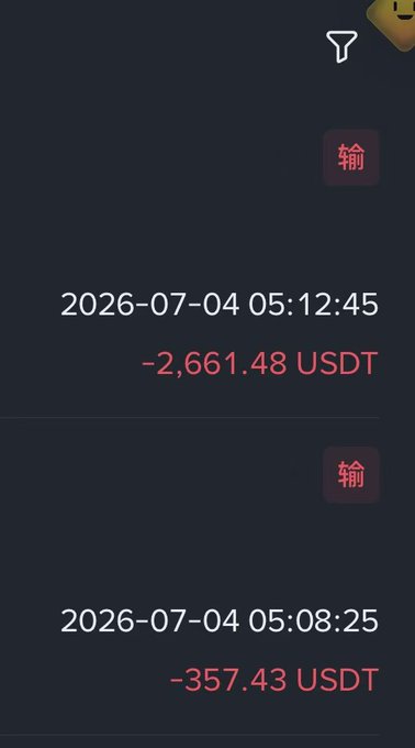The image shows two betting loss transactions on a dark-themed interface, with red badges indicating "输" (lost) status: a -2,661.48 USDT loss on 2026-07-04 at 05:12:45 and a -357.43 USDT loss at 05:08:25 on the same date.

Together with the post mentioning a painful overtime match between Australia and Egypt going to a penalty shootout and tagging @bcgame, the image represents the bettor's frustration as these consecutive losses (totaling over 3,000 USDT) visually confirm the "一觉醒来又踢没3000刀" (woke up and lost another 3,000) complaint, matching the timing of the early morning football match.